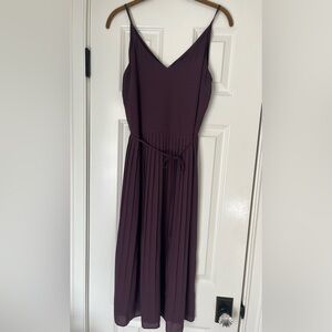 LOFT Pleated Burgundy Dress size XS